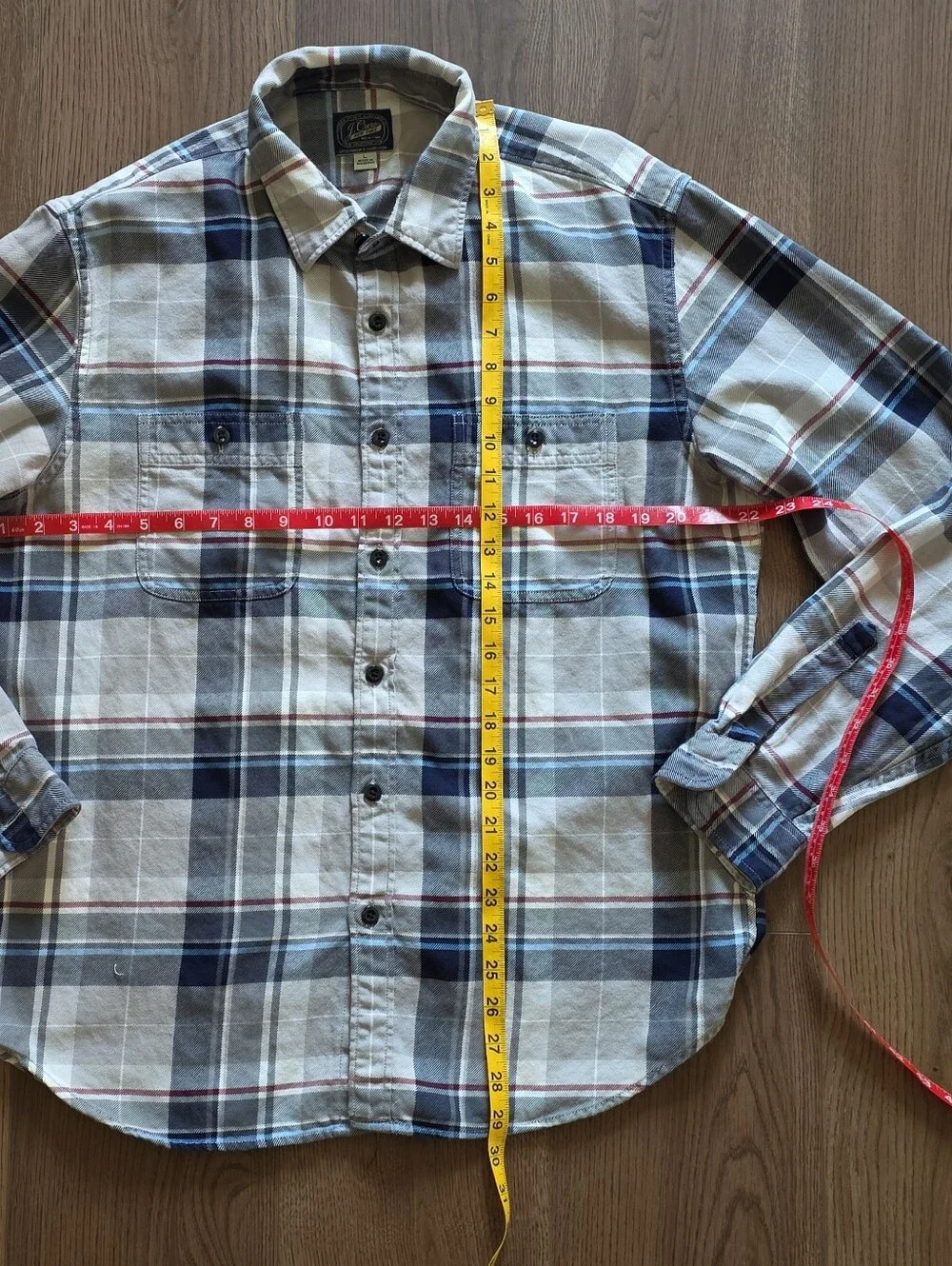 J.Crew - Sportsmen's Outfitter Midweight Flannel Shirt - Size L - Grey & Blue